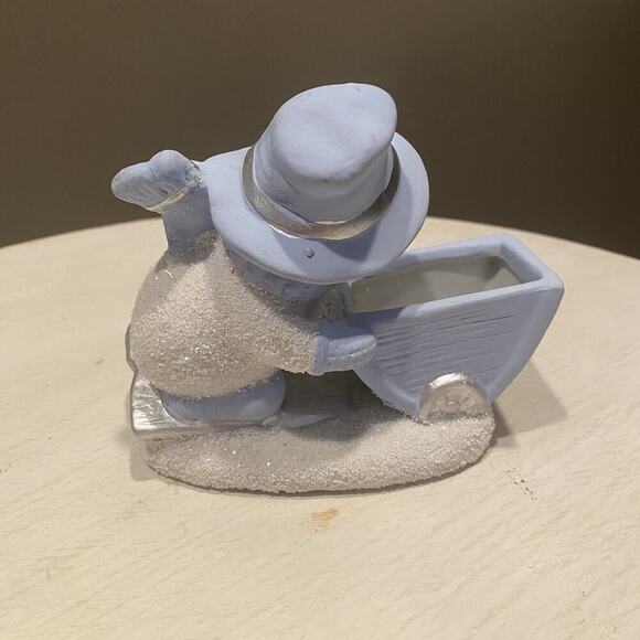 Vintage Encore Frosted Snow‎ Buddy With Wheel Barrel - Picture 3 of 3